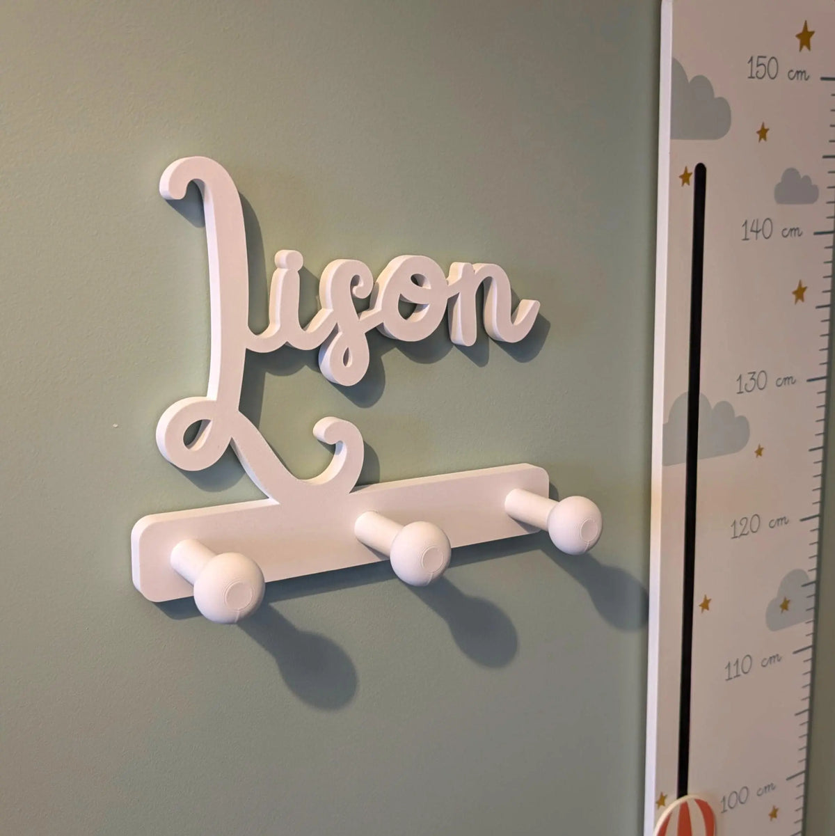Porte Manteau Prénom - Patère murale - 2 ou 3 accroches L'Atelier des Prénoms