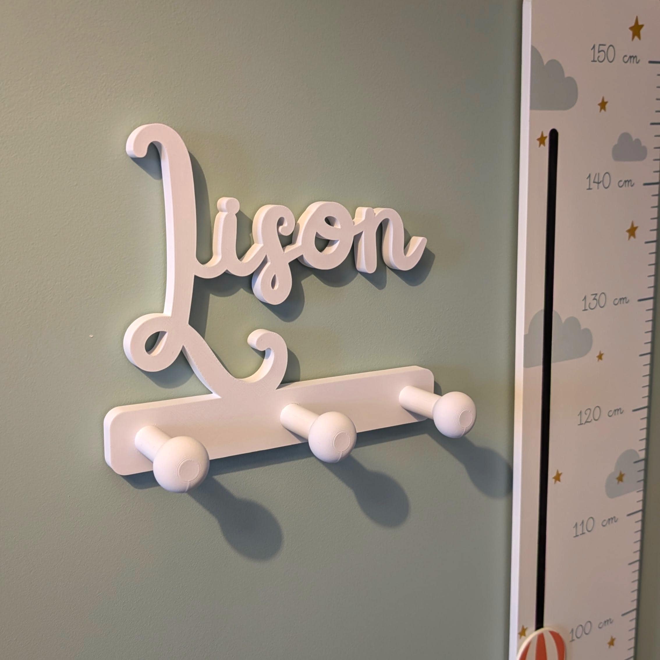 Porte Manteau Prénom - Patère murale - 2 ou 3 accroches