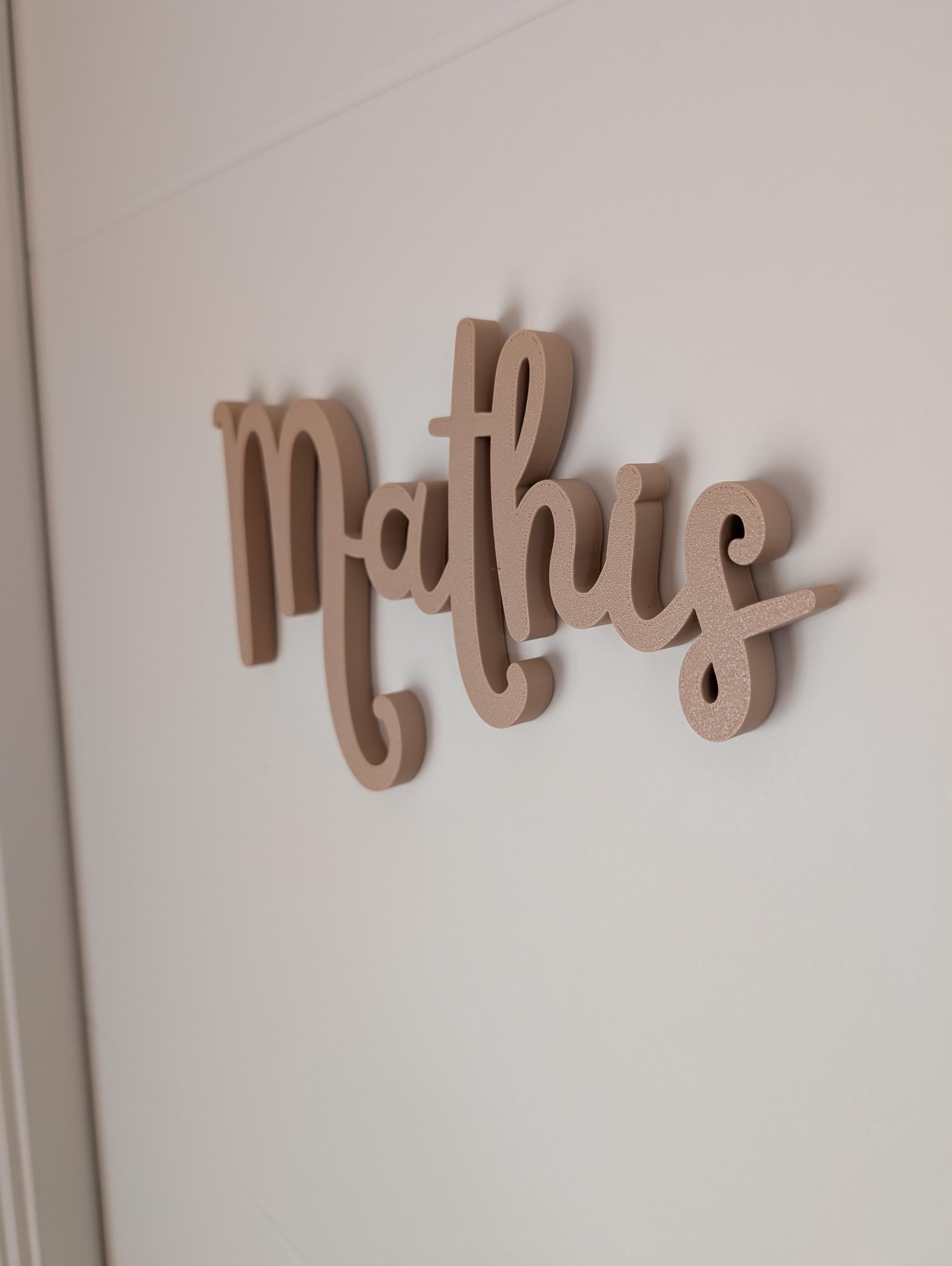 Prénom mural pour Porte de Chambre