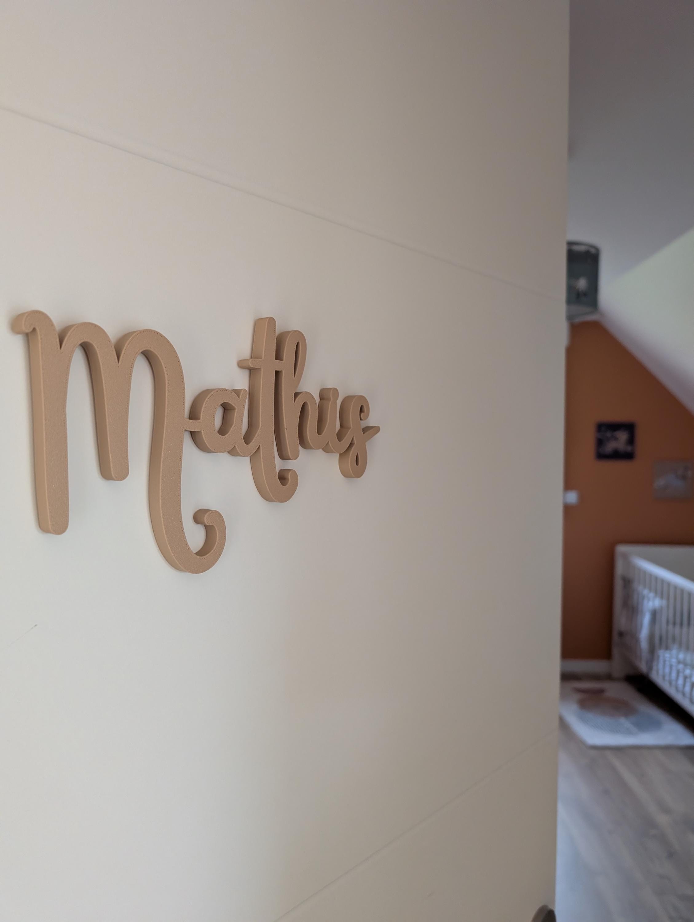 Prénom mural pour Porte de Chambre