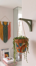 Support mural pour plante suspendue - Crochet moderne pour pot de fleurs - Patère design - Décoration colorée