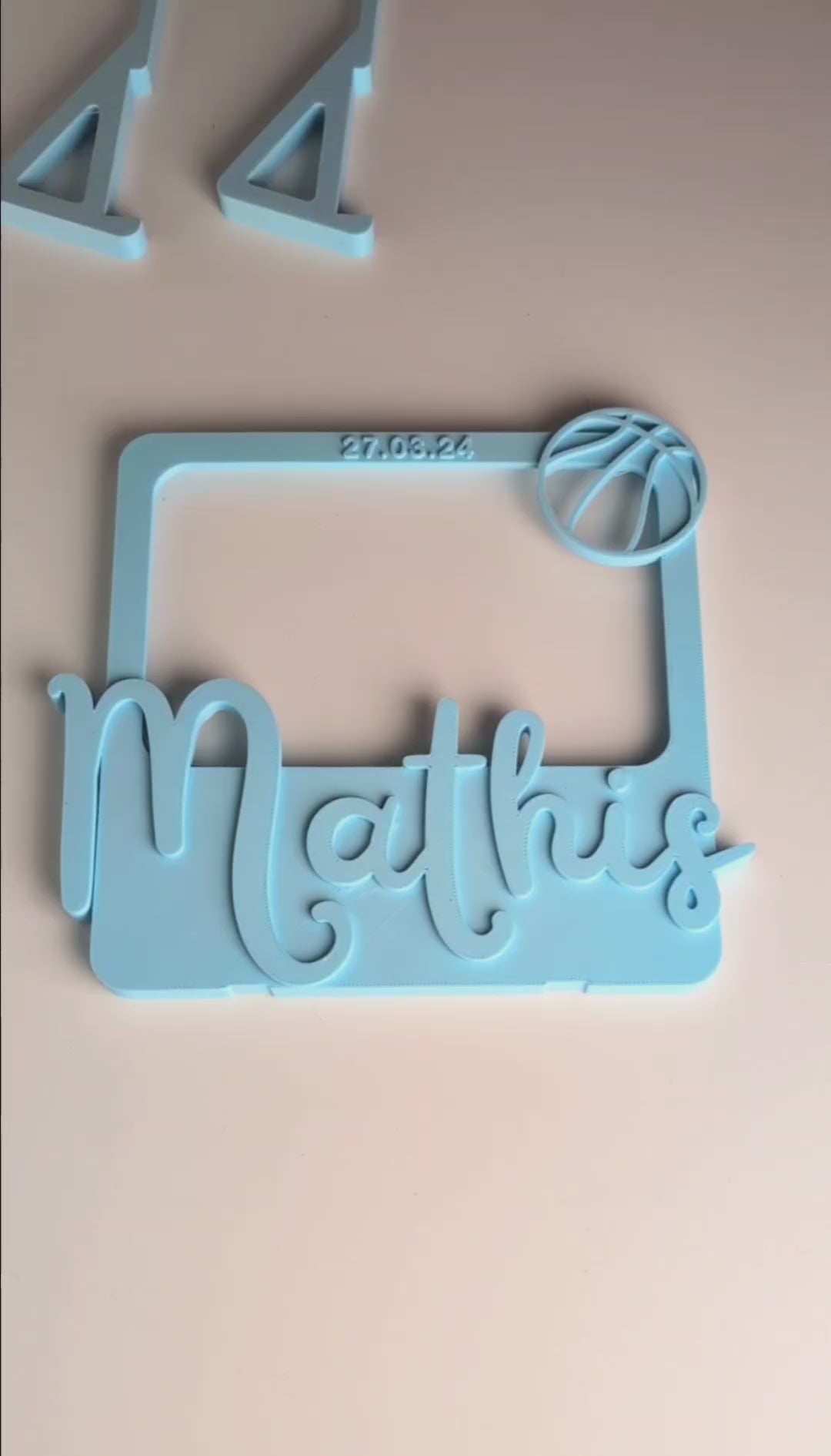 Cadre Photo Personnalisé  - Cadeau de Naissance Prénom et Date - Décoration Chambre Enfant Minimaliste
